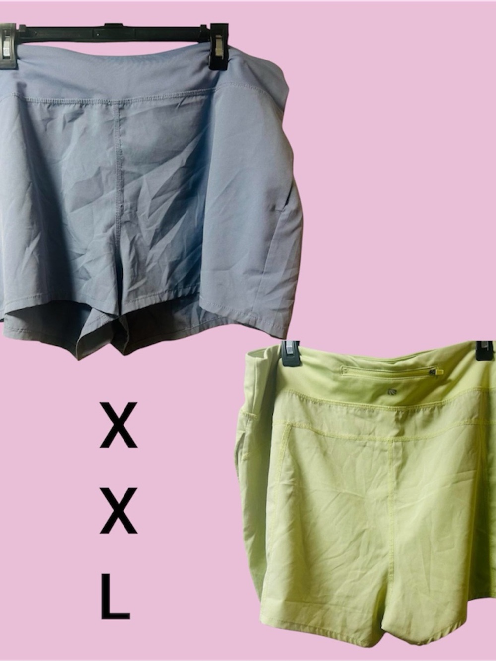 Marika Athletic Shorts in Light lavender and Pale Green xxl